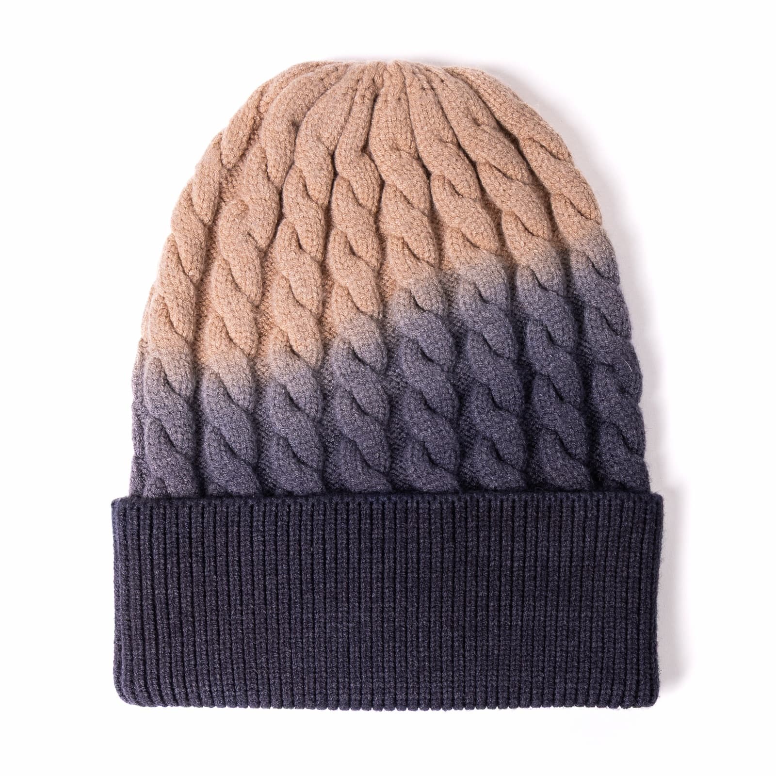 Ombré cable beanie