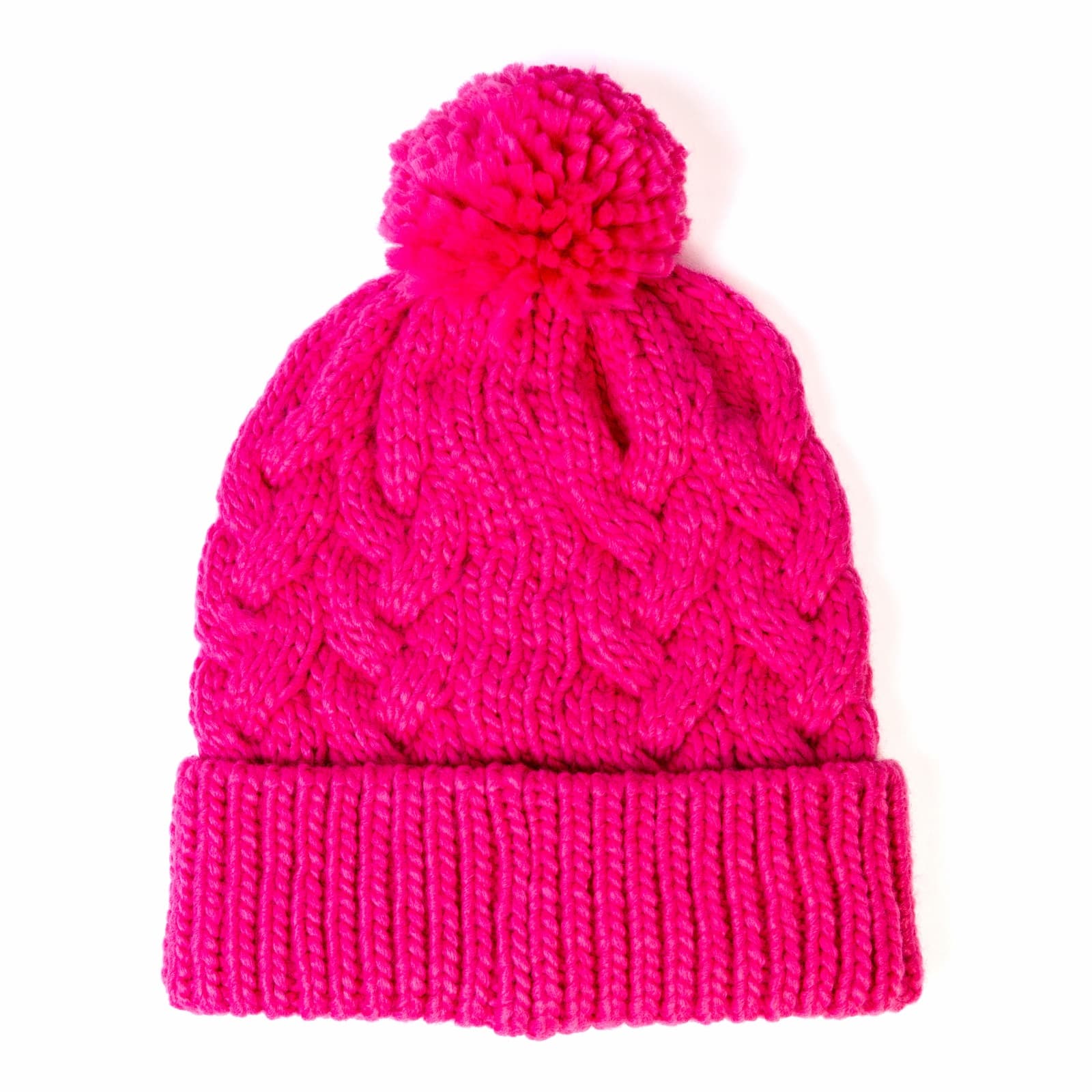 Cable pom beanie