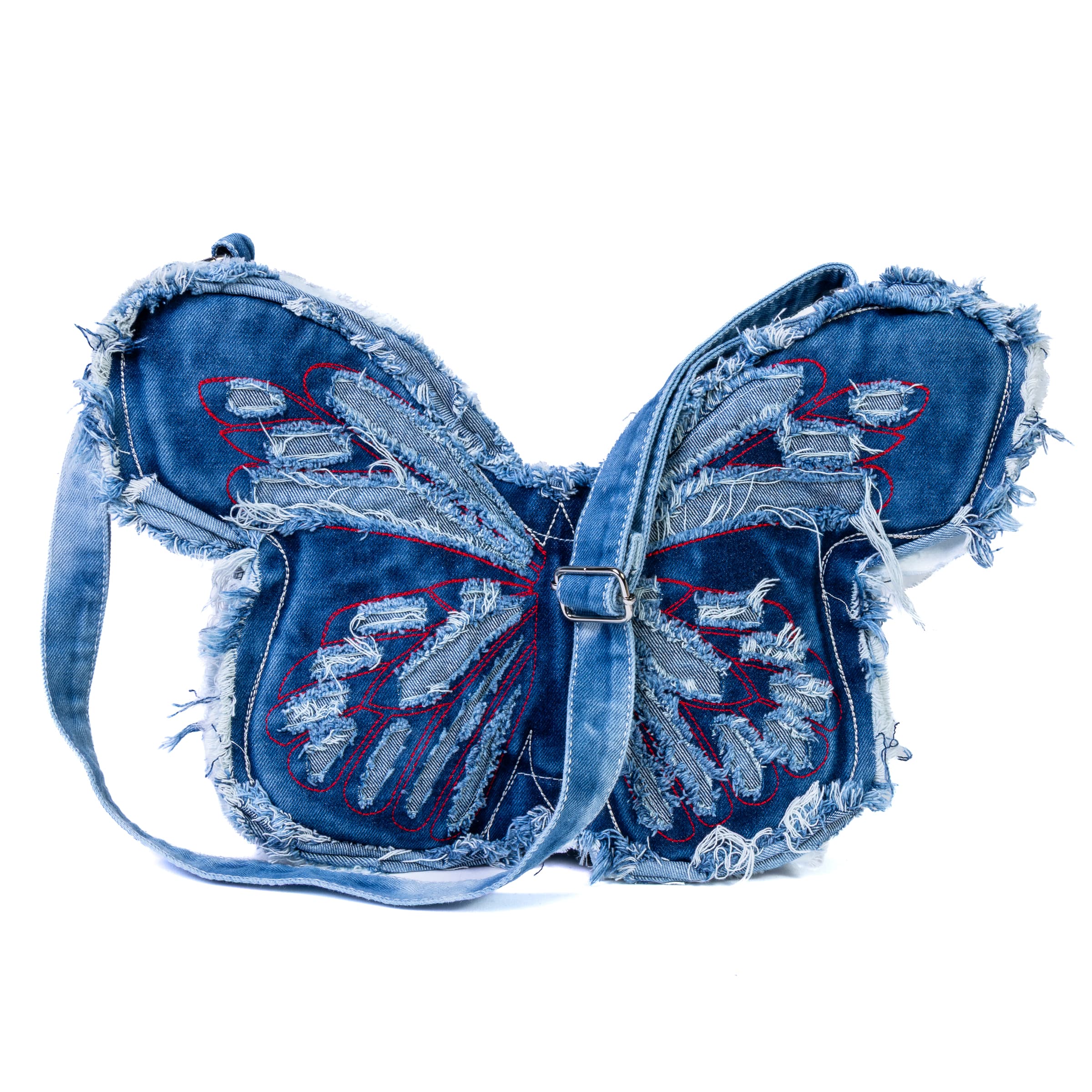 Butterfly denim backpack