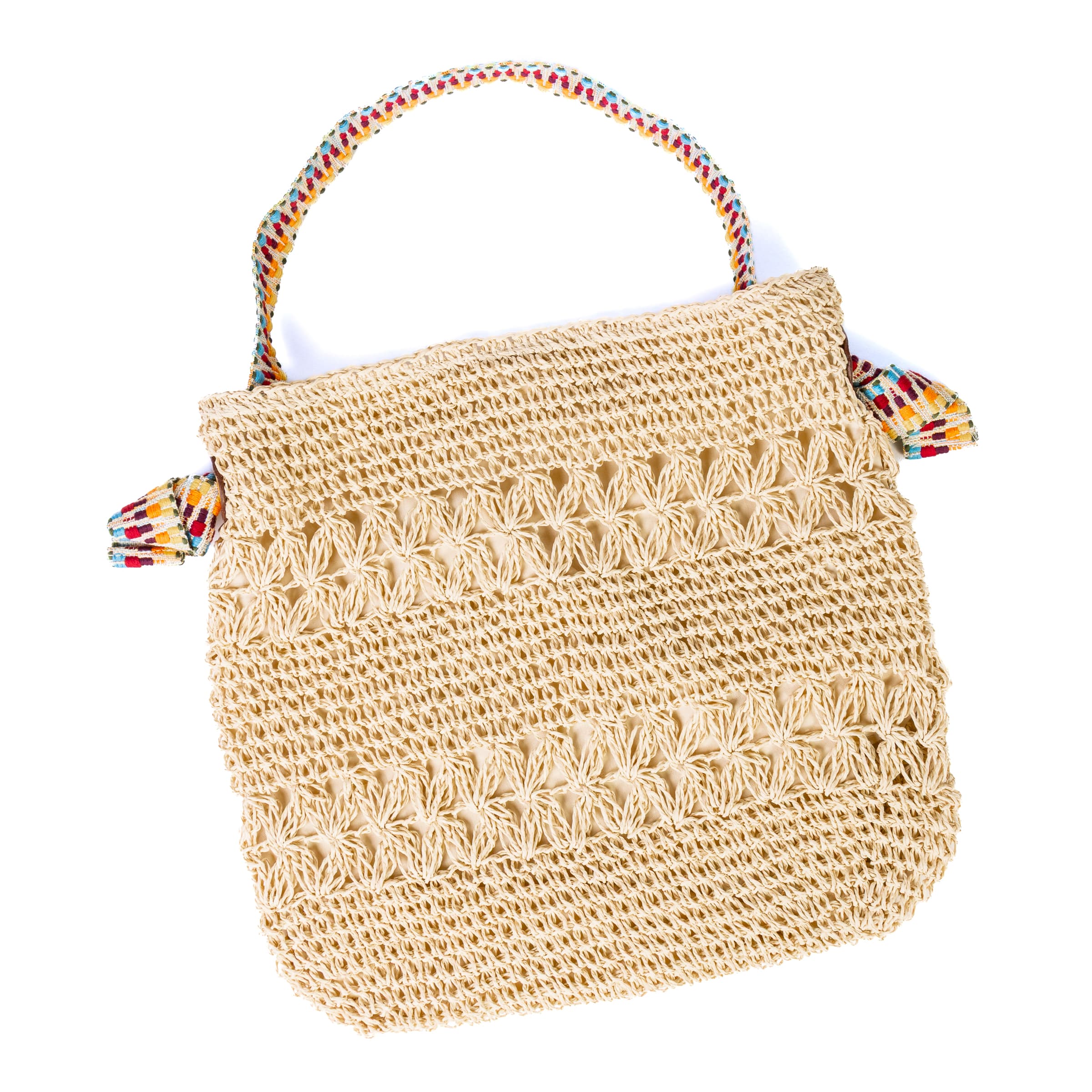 Crochet straw bag